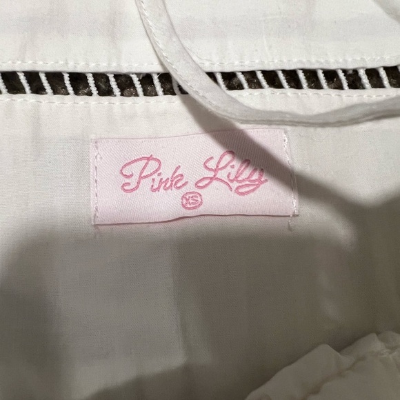 Pink Lily White Dress with Spaghetti Straps - Picture 2 of 5